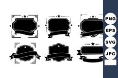 Decorative vintage black label badge design with ribbon Product Image 1