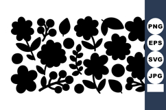 Floral silhouette vector with various flower and leaf shapes Product Image 1