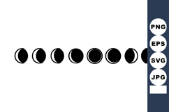 Moon phases vector showing lunar cycle from crescent to full Product Image 1