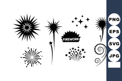 Fireworks vector with starburst shapes and spiral sparkle Product Image 1