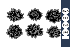 Top view black silhouette bushes vector collection with deta Product Image 1