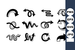 black abstract arrow icons with varied directions and Product Image 1
