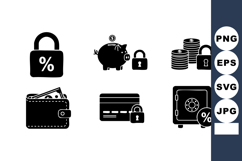 Security icons for finance savings wallet credit card and sa Product Image 1