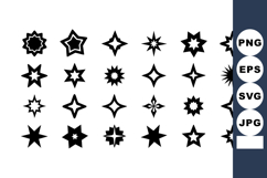 Black star shapes vector with various sharp and soft Product Image 1