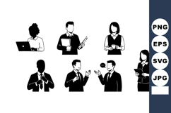 Diverse business professionals communicating and working wit Product Image 1