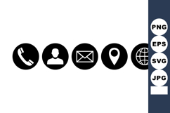 Communication and contact icons with phone user mail loc Product Image 1