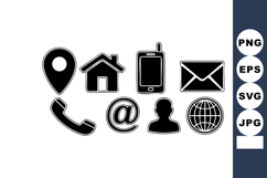 Communication icons including phone, home, email, locati Product Image 1