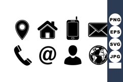 Communication and Location Icons Vector Set with Phone Email Product Image 1
