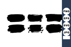 Black Brush Stroke Vector Set with Grunge Edges for Artistic Product Image 1