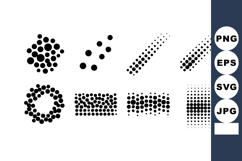 Halftone dot pattern vector collection with various shapes a Product Image 1