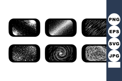 Set of six grunge textured rectangular black shapes vector i Product Image 1