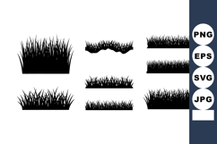 Grass silhouettes set with various shapes and heights for na Product Image 1