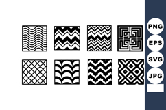 Black and white geometric pattern vector with different Product Image 1