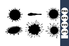Ink splatters and blot shapes vector illustration in black i Product Image 1