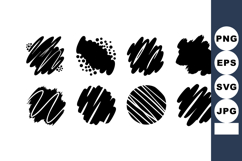 Abstract black brush stroke shapes vector illustration desig Product Image 1
