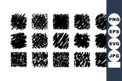 Abstract black brush stroke patterns with various Product Image 1