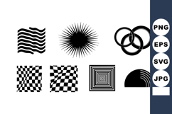 Abstract black and white geometric shapes vector illustratio Product Image 1