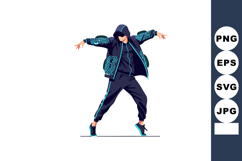 Urban street dancer performing dynamic hip hop moves in mode Product Image 1