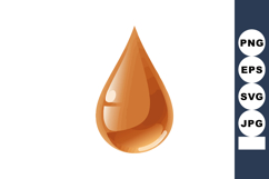 Glossy brown liquid drop vector graphic with smooth shading Product Image 1