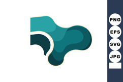 Abstract turquoise blue organic shape vector design with smo Product Image 1
