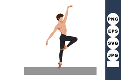 Male ballet dancer performing elegant pose in black tights v Product Image 1