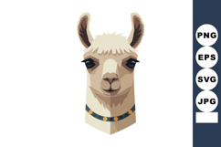 Alpaca head with decorative collar vector illustration in na Product Image 1