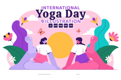 9 International Yoga Day Illustration Product Image 1
