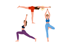 hatha yoga exercises vector Product Image 1