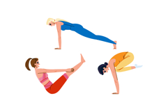 vinyasa yoga exercises vector Product Image 1