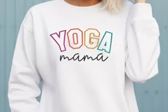 Yoga Mama SVG, Yoga Lover Shirt Design, Workout SVG for Moms Product Image 3