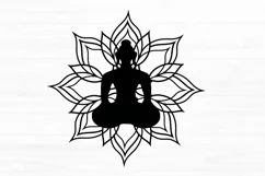Yoga Mandala SVG Yoga Silhouettes SVG Flower Mandala SVG DXF Product Image 1