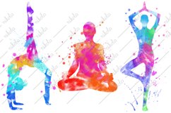 Yoga Watercolor Sublimation Clipart Poses PNG Product Image 2