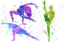 Yoga Watercolor Sublimation Clipart Poses PNG Product Image 3