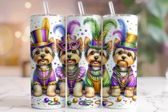 Mardi Gras Yorkshire Tumbler Wrap, Mardi Gras Dogs Tumbler Product Image 1