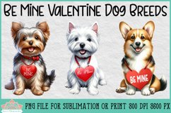 Be Mine Valentine Dog Breeds | Sublimation Clipart Product Image 1