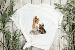 Christmas Dog And Little Girl Clipart Product Image 2