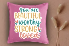 You Are Beautiful Worthy Strong Loved Stickers PNG Product Image 3
