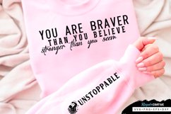 You Are Braver Sleeve SVG, Motivational SVG Design Product Image 1
