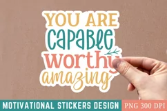 You Are Capable Worthy Amazing Stickers PNG Product Image 1
