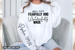 You are fearfully and - Christian Sleeve T-Shirt Design Product Image 3