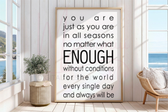 You Are Enough SVG, Self Love Quote SVG, Mental Health SVG, Product Image 1