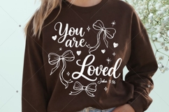You Are Loved SVG PNG, Coquette Christian Valentine Shirt Product Image 3