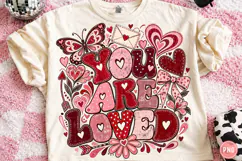 You are loved Png, Boho Valentine Floral Png Product Image 1