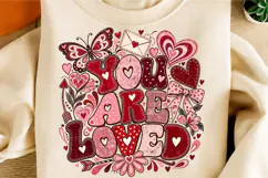 You are loved Png, Boho Valentine Floral Png Product Image 2
