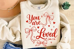 You Are Loved SVG PNG, Coquette Christian Valentine Shirt Product Image 6