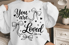 You Are Loved SVG PNG, Coquette Christian Valentine Shirt Product Image 7