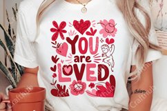 You are loved Png, Boho Valentine Floral Png,Valentine Heart Product Image 2