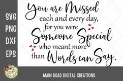 You are Missed Each and Every Day Memorial Quote SVG Product Image 3