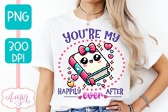 Valentines PNG design for book lovers, bookworm shirt PNG Product Image 1