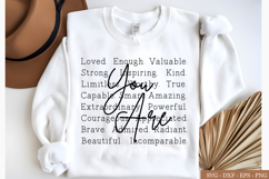 You Are png svg, Inspirational svg, Affirmation png svg Product Image 1
